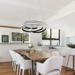 Zwarte hanglamp modern, Elyse, 60W, in lichtkleur verstelbare LED