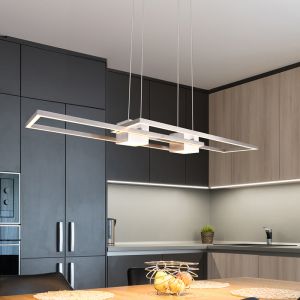 Nikkelen hanglamp design, Sohaib, 37W, warm tot koud wit verstelbare LED, 3-staps dimbaar