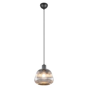 Zwarte hanglamp rookglas, Meriem