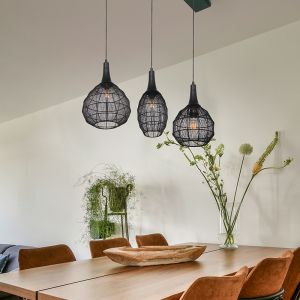Zwarte hanglamp landelijk, Rins