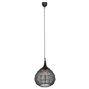 Zwarte hanglamp landelijk, Rins