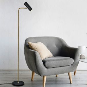 Messing vloerlamp modern, Kaso, met schakelaar