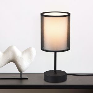 Antraciete tafellamp modern, Mirle, met schakelaar