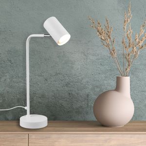 Witte tafellamp modern, Kaso, met schakelaar