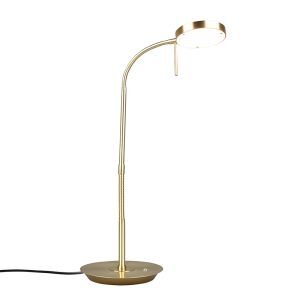 Messing tafellamp modern, Bilge, 12W, in lichtkleur verstelbare LED, met schakelaar
