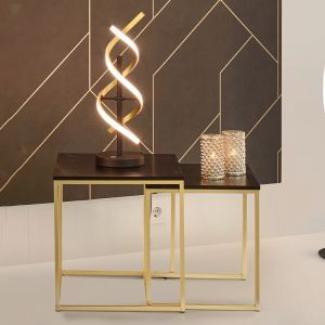 Messing tafellamp design, Sylvian, 20W, warm tot koud wit verstelbare LED, met touchdimmer