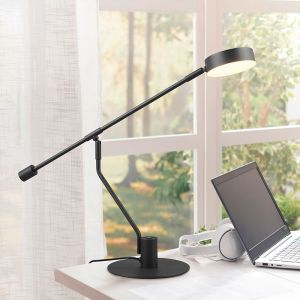 Zwarte tafellamp modern, Koendert, 6W, white switch LED, met touchdimmer