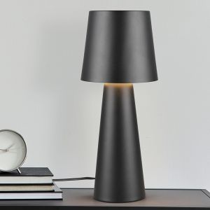 Zwarte tafellamp modern, Lillyam, met schakelaar