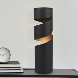 Zwarte tafellamp design, Marouan, met schakelaar