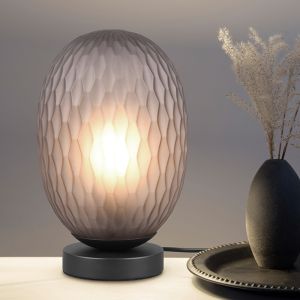 Grijze tafellamp rookglas, Danyal