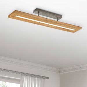 Bruine plafonniere Deka, hout, vintage, 27 watt