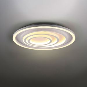 Witte plafonnière modern, Carolijn, 40W, warm tot koud wit verstelbare LED, met afstandsbediening