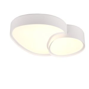 Witte plafondlamp metaal, Merwin, 21W, warm tot koud wit verstelbare LED, met afstandsbediening