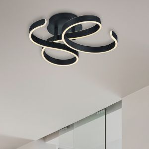 Antraciete plafonniere Davu, metaal, modern, 40 watt