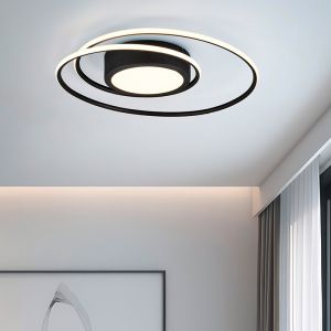 Zwarte plafonnière modern, Elysa, 56W, warm tot koud wit verstelbare LED, met afstandsbediening
