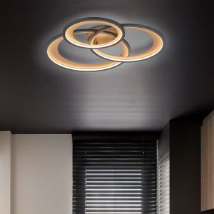 Moderne plafonniere Kendi, zwart, metaal, geïntegreerde LED