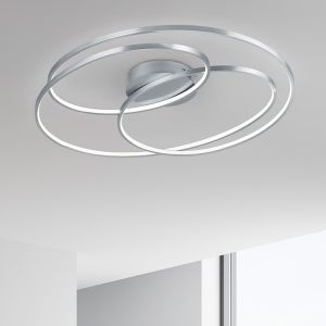 Nikkelen plafonniere Sabra, metaal, modern, 38 watt