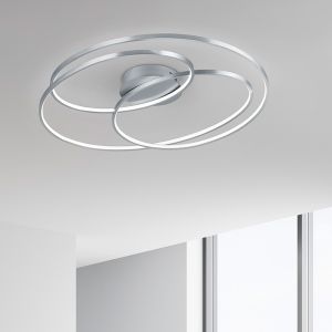 Nikkelen plafonniere Sabra, metaal, modern, 50 watt