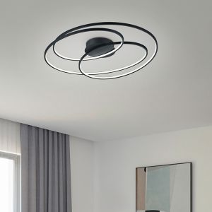 Zwarte plafonniere Sabra, metaal, modern, 50 watt