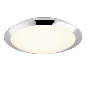 Chromen badkamer plafondlamp Ronan, kunststof, 12w, 3000K LED