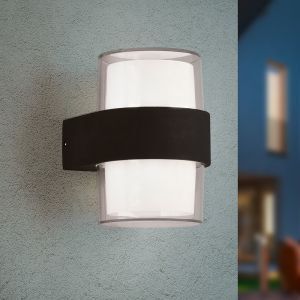 Moderne buitenlamp Yeliz, antraciet, aluminium, geïntegreerde LED