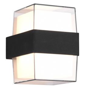 Moderne buiten wandlamp Yeliz, Antraciet, Incl. warm wit LED