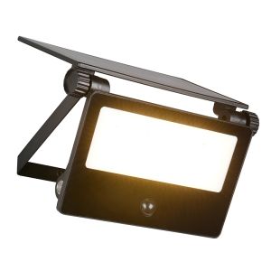 Zwarte buiten wandlamp op zonne-energie modern, Mihriban, 18W, white switch LED, IP54
