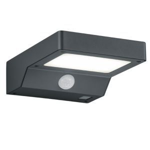 Moderne buitenlamp met bewegingssensor Sunita, antraciet, op zonne-energie