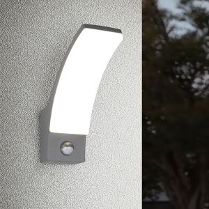 Antraciete buiten wandlamp met bewegingssensor modern, Popke, 12,5W, 4000K LED, IP44
