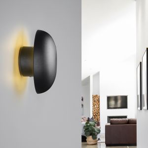 Zwarte oplaadbare wandlamp metaal, Khaoula, 1,5W, 3000K LED, 3-staps dimbaar