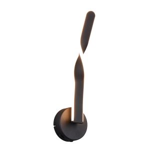 Zwarte wandlamp design, Quirinus, 11W, 4000K LED, met schakelaar