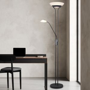 Moderne staande leeslamp Fredrika, zwart, 27W geintegreerd LED