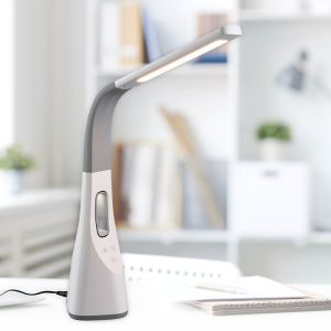 Witte bureaulamp modern, Zuris, 5W, warm tot koud wit verstelbare LED, met touchdimmer