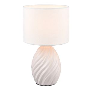 Witte tafellamp retro, Roeland, met schakelaar