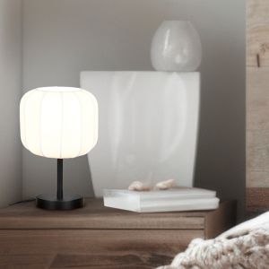 Witte tafellamp modern, Metehan, met schakelaar