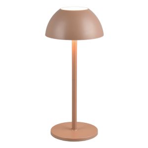 Bruine oplaadbare buiten tafellamp modern, Rakesh, 1,7W, 3000K LED, IP54, 3-staps dimbaar