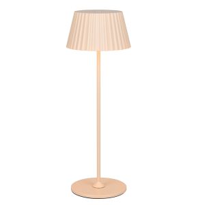 Bruine oplaadbare buiten tafellamp modern, Reshma, 1,5W, 3000K LED, IP44, met touchdimmer