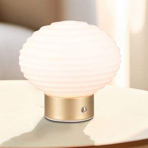 Messing oplaadbare tafellamp retro, Walid, 2W, 3000K LED, met touchdimmer