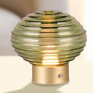 Messing oplaadbare tafellamp retro, Walid, 2W, 3000K LED, met touchdimmer