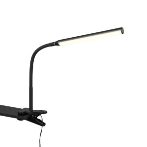 Zwarte klemlamp modern, Rommert, 5W, warm tot koud wit verstelbare LED, met touchdimmer