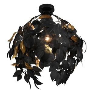 Zwarte plafondlamp retro, Urwa