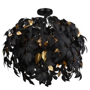 Zwarte plafondlamp retro, Urwa