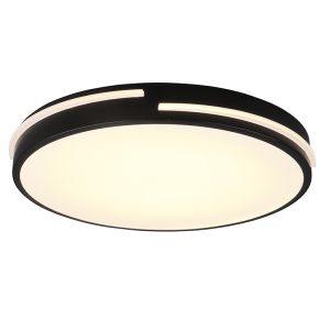 Moderne plafonniere Fadi, zwart, metaal, geïntegreerde LED