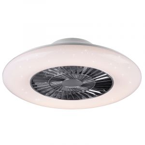 Chromen plafondventilator modern, Damia, 40W, warm tot koud wit verstelbare LED, met afstandsbediening