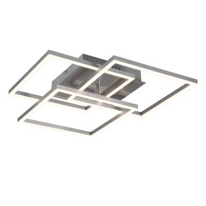 Nikkelen plafonnière, Bibiana, 28W, warm tot koud wit verstelbare LED, met afstandsbediening