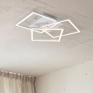 Witte plafonnière, Bibiana, 28W, warm tot koud wit verstelbare LED, met afstandsbediening