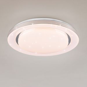 Witte plafonnière modern, Alpha, 18W, warm tot koud wit verstelbare LED, met afstandsbediening