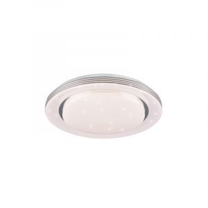 Witte plafonnière modern, Alpha, 22W, warm tot koud wit verstelbare LED, met afstandsbediening