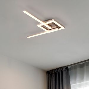 Nikkelen plafondlamp design, Mahad, 17W, 3000K LED