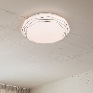 Witte plafonnière modern, Ouafa, 22W, warm tot koud wit verstelbare LED, met afstandsbediening